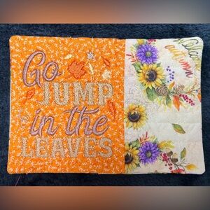 Hand Crafted Mug Rug Coaster Embroidered Cotton Fabric Padded Absorbs Liquid